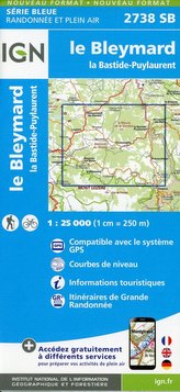 Le Bleymard.la Bastide-Puylaurent 1:25 000