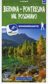 Bernina - Pontresina / Val Poschiavo 47 Wanderkarte 1:40 000 matt laminiert