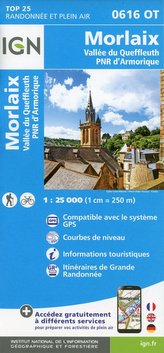 Morlaix.Vallée du Queffleuth.PNR d\'Armorique 1:25 000