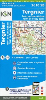 Tergnier.la Fère.Forêts de Saint-Gobain et de Coucy Basse 1:25 000