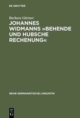 Johannes Widmanns »Behende vnd hubsche Rechenung«
