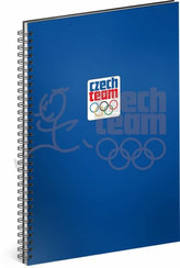 Blok - Český olympijský tým, modrý, linkovaný, spirálový, A4