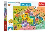 Vzdělávací puzzle mapa České republiky 44 dílků 60x40cm v krabici 33x23x6cm