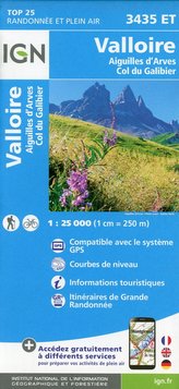 Valloire. Aiguilles d\'Arves. Col du Galibier 1 : 25 000