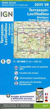 2035SB Terrasson-Lavilledieu-Montignac.Grotte de Lascaux 1:25 000