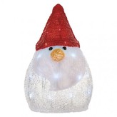 LED vánoční sněhulák, 30cm, 3× AA, studená bílá, časovač