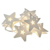 LED vánoční girlanda – hvězdy pap., 2× AA, teplá bílá, čas.