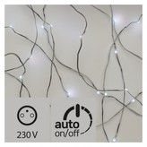 LED vánoční nano řetěz stříbrný, 10m, venkovní, stud.b.,čas.