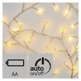 LED vánoční nano řetěz – ježek, 2,4m, teplá bílá, časovač