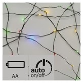 LED vánoční nano řetěz, 2× AA, 1,9m, multicolor, časovač