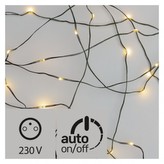 LED vánoční nano řetěz zelený, 15m, venkovní, teplá b., čas.