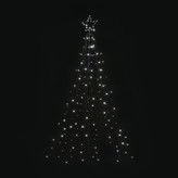 LED vánoční kovový strom, 180cm, venkovní, stud. bílá, čas.