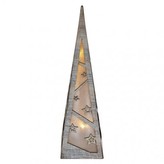 LED pyramida, 36cm, 2× AA, teplá bílá, časovač