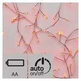 LED vánoční nano řetěz – ježek, 2,4m, červená, časovač