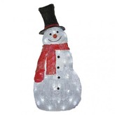 LED vánoční sněhulák, 61cm, venkovní, studená bílá, časovač