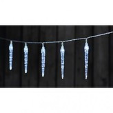 LED vánoční girlanda – 10× rampouch, 2× AA, stud.b., časovač