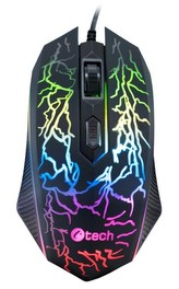 C-TECH herní myš Tychon (GM-03P), casual gaming, herní, 7 barev podsvícení, 3200DPI, USB