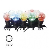 LED světelný řetěz – 10× párty žárovky, 5m, multicolor