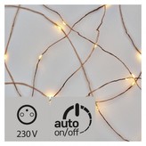 LED vánoční nano řetěz měděný, 10m, venkovní, teplá b., čas.