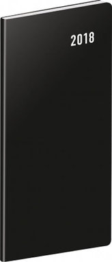 Diář 2018 - Černý - kapesní/plánovací měsíční, 8 x 18 cm