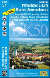 Pfaffenhofen - Schrobenhausen 1 : 50 000 (UK50-34)