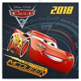 Cars 3 se samolepkami - nástěnný kalendář 2018