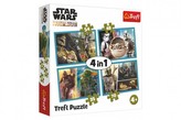 Puzzle 4v1 Mandalorian a jeho svět/Star Wars v krabici 28x28x6cm