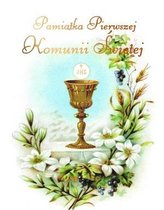 Pamiątka I Komunii Świętej kielich i kwiaty
