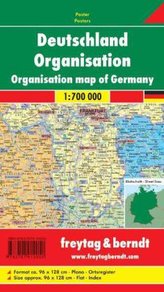 Freytag & Berndt Poster Deutschland, Organisation, ohne Metallstäbe. Organisation map of Germany