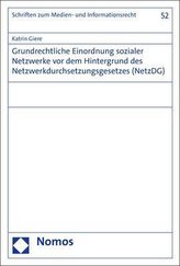 Grundrechtliche Einordnung sozialer Netzwerke vor dem Hintergrund des Netzwerkdurchsetzungsgesetzes (NetzDG)