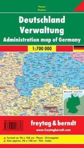 Freytag & Berndt Poster Deutschland, Verwaltung, ohne Metallstäbe. Administration map of Germany