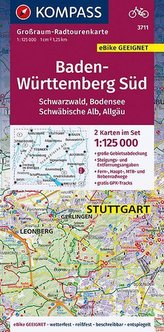 Baden-Württemberg Süd, Schwarzwald, Bodensee, Schwäbische Alb, Allgäu 1:125 000