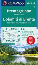 KOMPASS Wanderkarte Brentagruppe, Weltnaturerbe, Dolomiti di Brenta 1:50 000