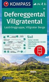 KOMPASS Wanderkarte Defereggental, Villgratental, Lasörlinggruppe, Villgrater Berge 1:50 000