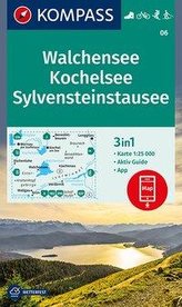 KOMPASS Wanderkarte Walchensee, Kochelsee, Sylvensteinstausee 1:25 000