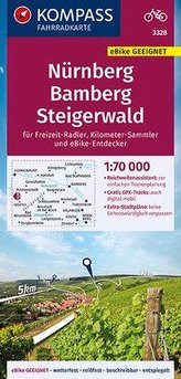 KOMPASS Fahrradkarte Nürnberg, Bamberg, Steigerwald 1:70.000, FK 3328