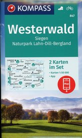 KOMPASS Wanderkarte Westerwald, Siegen, Naturpark Lahn-Dill-Bergland 1:50 000