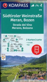 KOMPASS Wanderkarte Südtiroler Weinstraße, Meran, Bozen 1:25 000