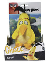 Angry Birds: Chuck - 14cm plyšová hračka s nylon přívěskem 