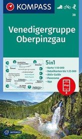 KOMPASS Wanderkarte Venedigergruppe; Oberpinzgau