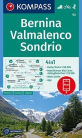 KOMPASS Wanderkarte Bernina, Valmalenco, Sondrio 1:50 000