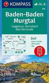KOMPASS Wanderkarte Baden-Baden, Murgtal, Gaggenau, Gernsbach, Bad Herrenalb 1:25 000