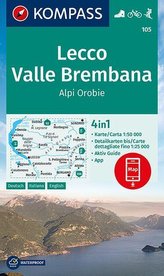 KOMPASS Wanderkarte Lecco, Valle Brembana, Alpi Orobie 1:50 000