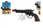 Pistole/Kolt klapací + šerifská hvězda kovboj plast 20cm na kartě