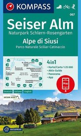 KOMPASS Wanderkarte Seiser Alm, Naturpark Schlern-Rosengarten, Alpe di Siusi