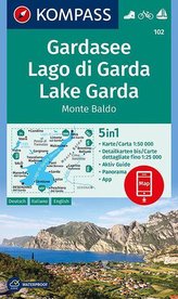 KOMPASS Wanderkarte Gardasee, Lago di Garda, Lake Garda, Monte Baldo 1:50 000