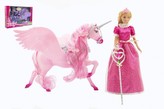 Panenka Anlily princezna kloubová 30cm plast s jednorožcem 40cm s hůlkou 2 barvy v krabici 48x33x9cm