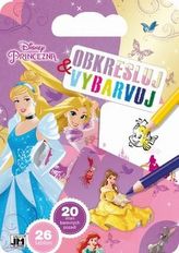 Obkresluj a vybarvuj Disney Princezny