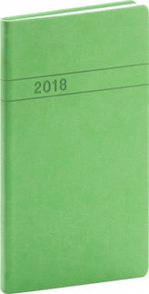 Diář 2018 - Vivella - kapesní, zelený, 9 x 15,5 cm