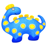 Látkový Dinosaurus modrý 33x28cm